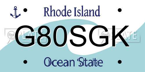 G80SGK Rhode Island License Plate