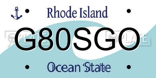 G80SGO Rhode Island License Plate