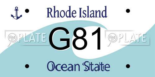 G81 Rhode Island License Plate