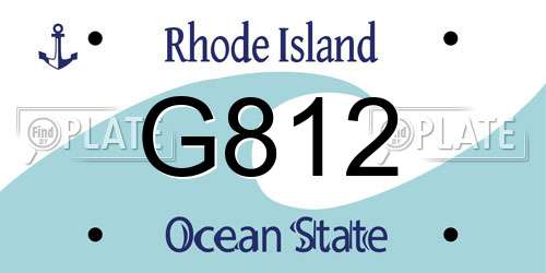 G812 Rhode Island License Plate