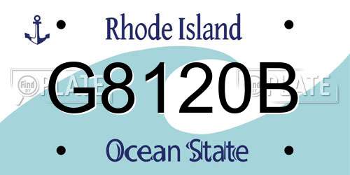 G8120B Rhode Island License Plate
