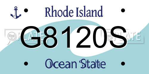G8120S Rhode Island License Plate