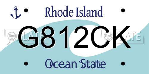 G812CK Rhode Island License Plate