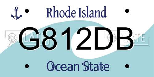 G812DB Rhode Island License Plate