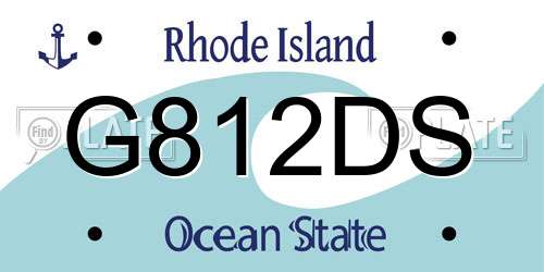 G812DS Rhode Island License Plate