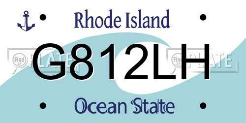 G812LH Rhode Island License Plate