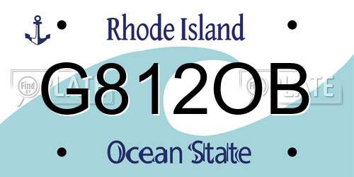 G812OB Rhode Island License Plate