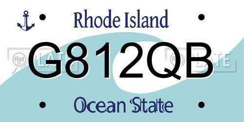 G812QB Rhode Island License Plate