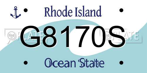 G8170S Rhode Island License Plate