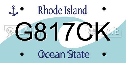G817CK Rhode Island License Plate