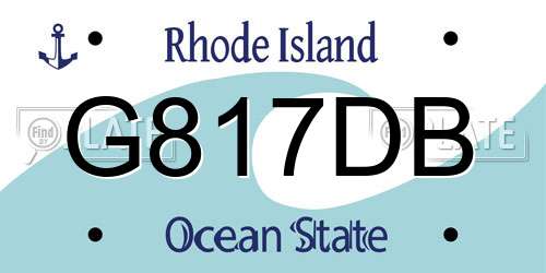 G817DB Rhode Island License Plate