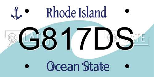 G817DS Rhode Island License Plate