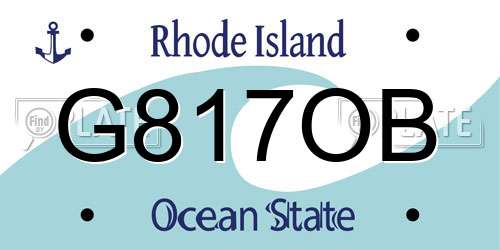 G817OB Rhode Island License Plate