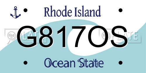 G817OS Rhode Island License Plate