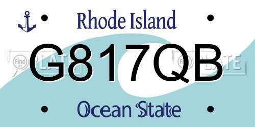 G817QB Rhode Island License Plate