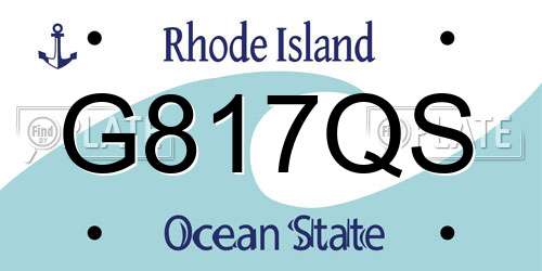 G817QS Rhode Island License Plate