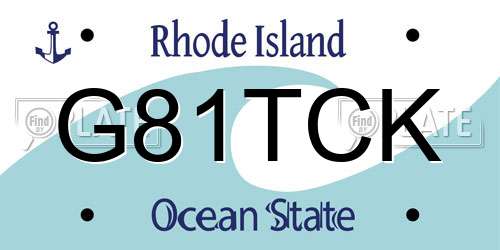 G81TCK Rhode Island License Plate
