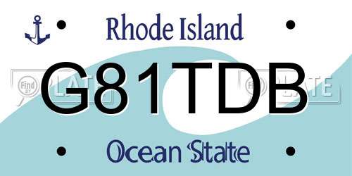 G81TDB Rhode Island License Plate