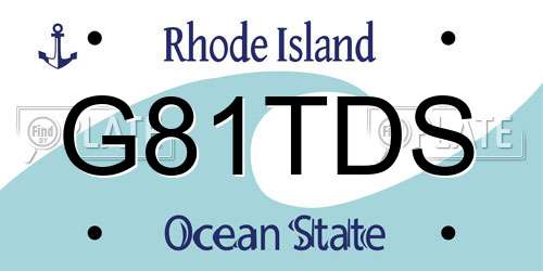 G81TDS Rhode Island License Plate