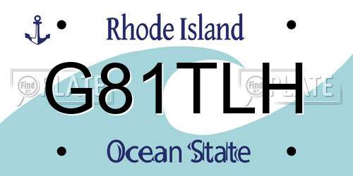 G81TLH Rhode Island License Plate