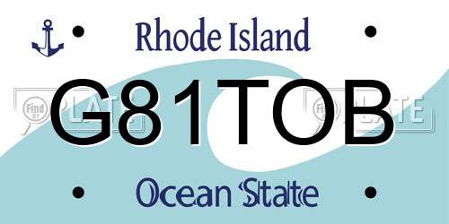 G81TOB Rhode Island License Plate
