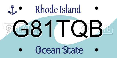 G81TQB Rhode Island License Plate