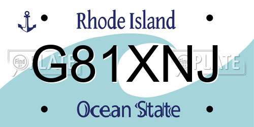 G81XNJ Rhode Island License Plate