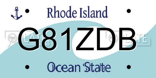 G81ZDB Rhode Island License Plate