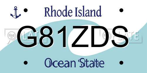 G81ZDS Rhode Island License Plate