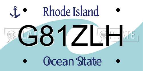 G81ZLH Rhode Island License Plate