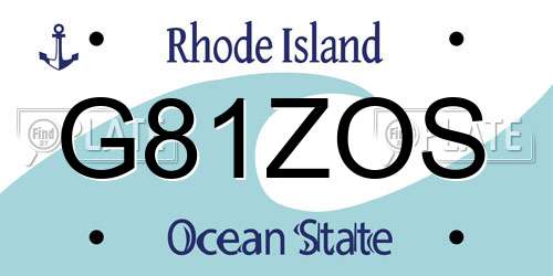 G81ZOS Rhode Island License Plate