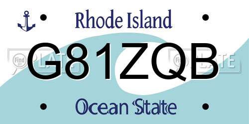 G81ZQB Rhode Island License Plate