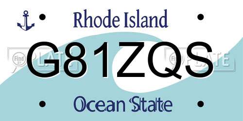 G81ZQS Rhode Island License Plate