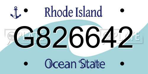 G826642 Rhode Island License Plate