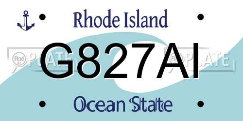 G827AI Rhode Island License Plate
