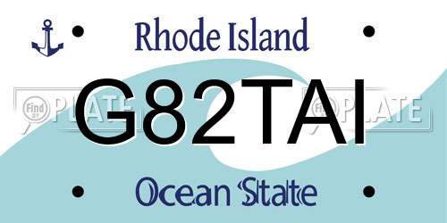 G82TAI Rhode Island License Plate