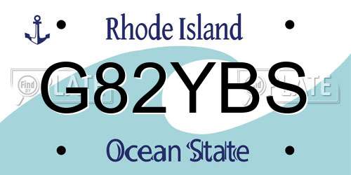G82YBS Rhode Island License Plate