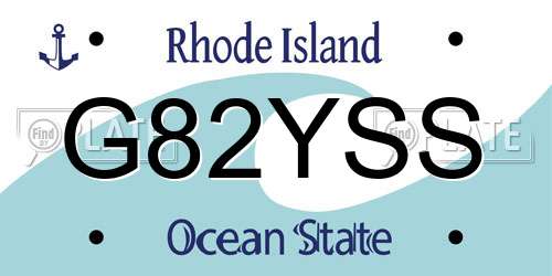 G82YSS Rhode Island License Plate