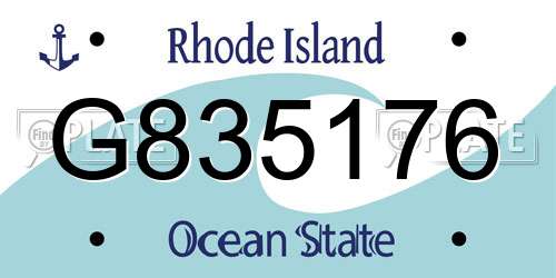 G835176 Rhode Island License Plate