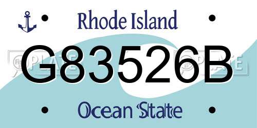 G83526B Rhode Island License Plate
