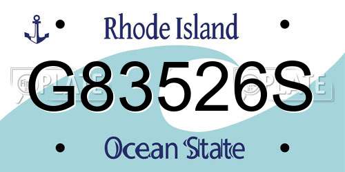 G83526S Rhode Island License Plate