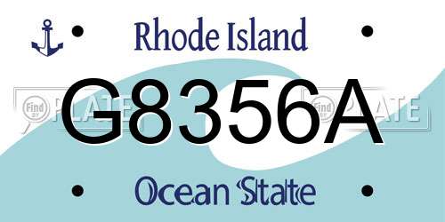 G8356A Rhode Island License Plate