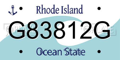 G83812G Rhode Island License Plate