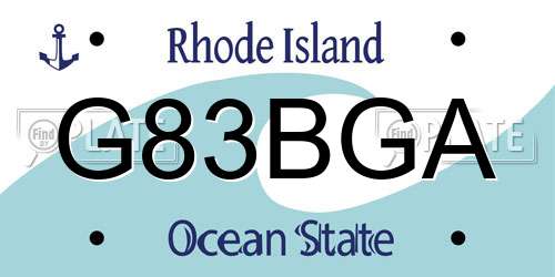 G83BGA Rhode Island License Plate
