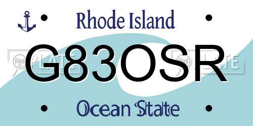 G83OSR Rhode Island License Plate