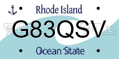G83QSV Rhode Island License Plate