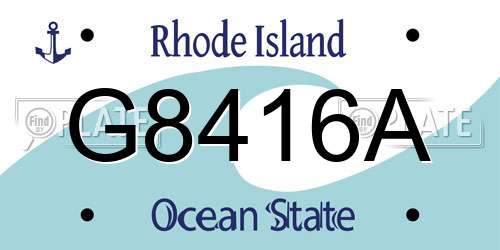 G8416A Rhode Island License Plate