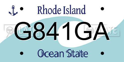 G841GA Rhode Island License Plate
