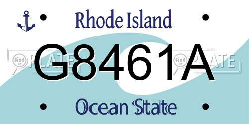 G8461A Rhode Island License Plate