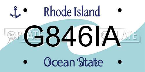 G846IA Rhode Island License Plate